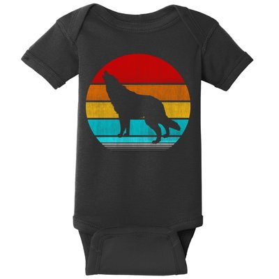Retro Vintage Wolf Baby Bodysuit