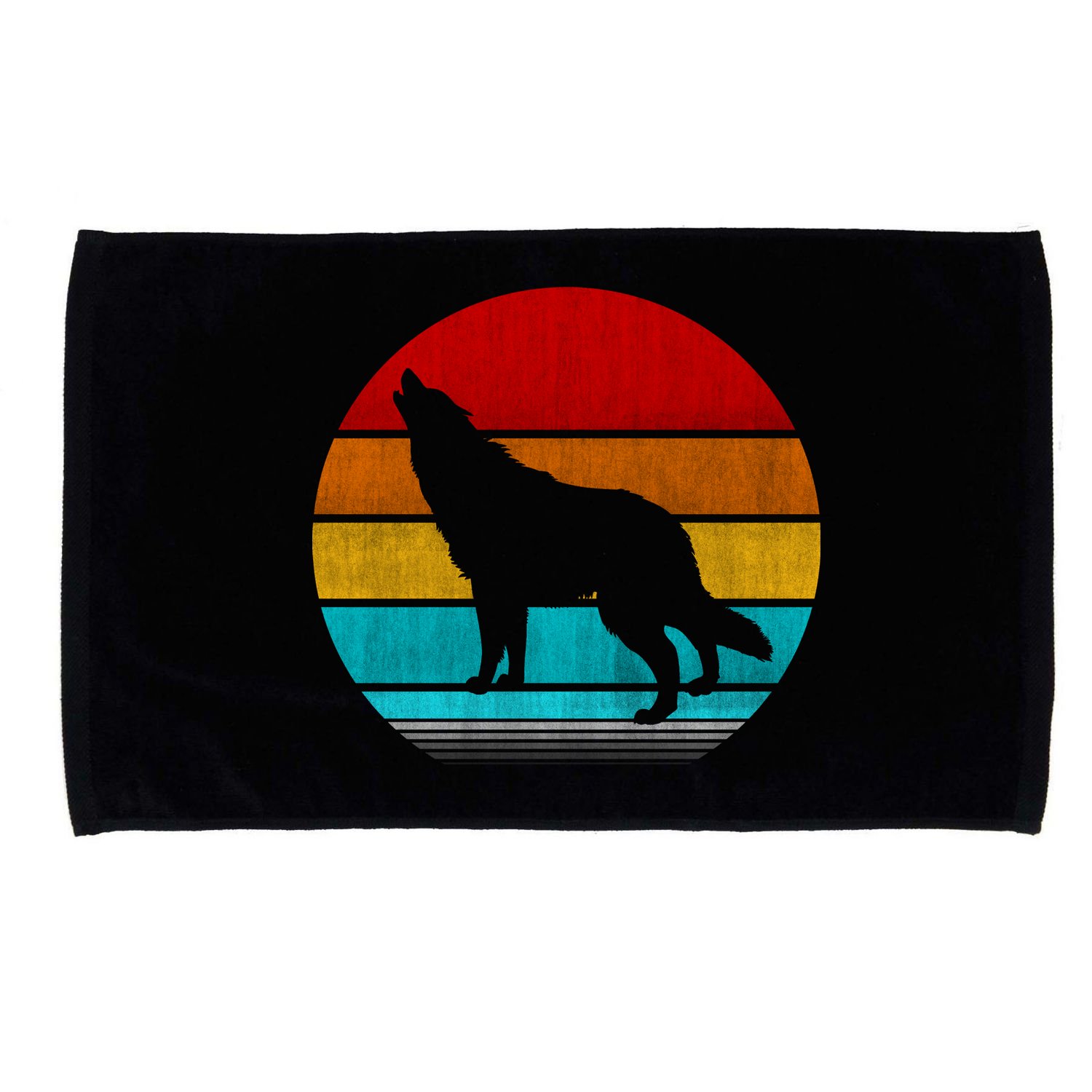 Retro Vintage Wolf Microfiber Hand Towel