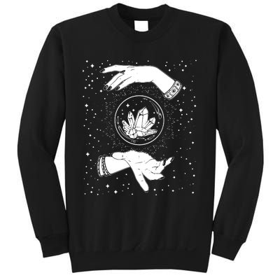 Retro Vintage Witchy Crystal Ball Witch Hands & Star Blacks Sweatshirt