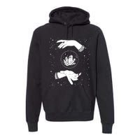 Retro Vintage Witchy Crystal Ball Witch Hands & Star Blacks Premium Hoodie