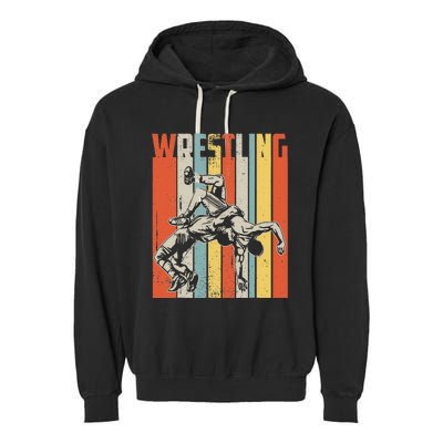 Retro Vintage Wrestling Player Gifts  Garment-Dyed Fleece Hoodie