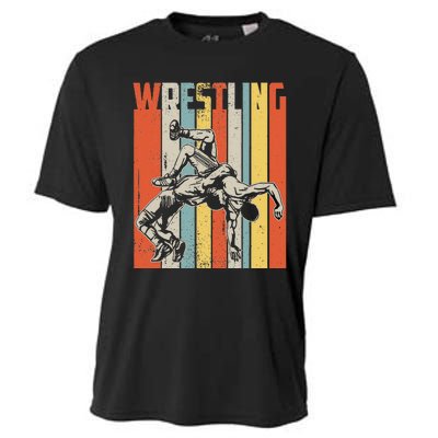 Retro Vintage Wrestling Player Gifts  Cooling Performance Crew T-Shirt