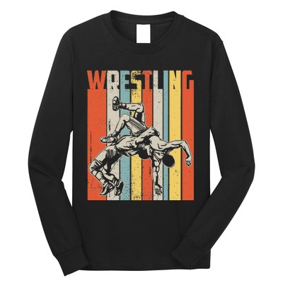 Retro Vintage Wrestling Player Gifts  Long Sleeve Shirt