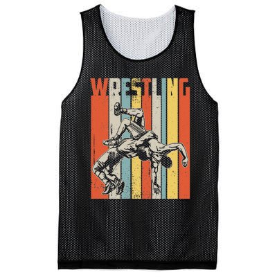 Retro Vintage Wrestling Player Gifts  Mesh Reversible Basketball Jersey Tank