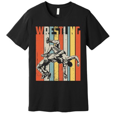 Retro Vintage Wrestling Player Gifts  Premium T-Shirt