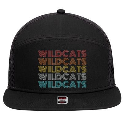 Retro Vintage Wildcats 7 Panel Mesh Trucker Snapback Hat