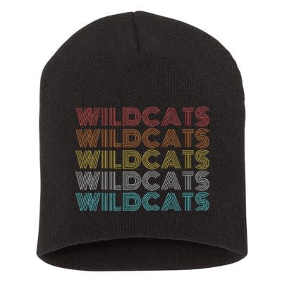 Retro Vintage Wildcats Short Acrylic Beanie