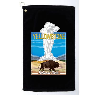 Retro Vintage Yellowstone National Park Golf Towel