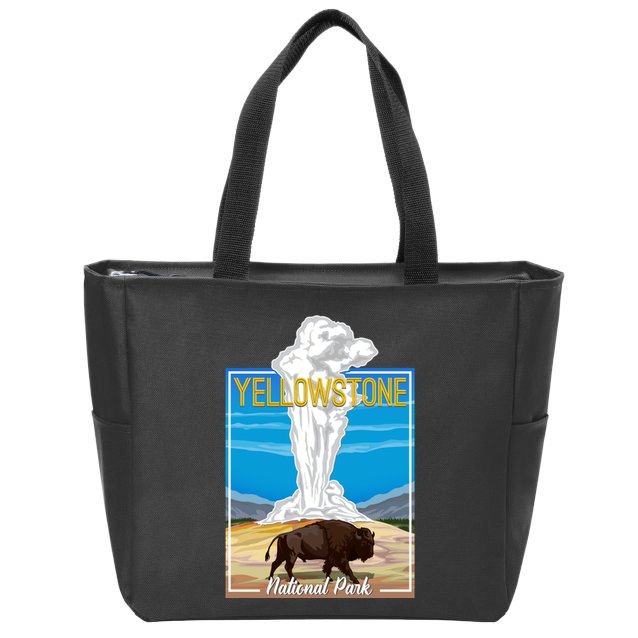 Retro Vintage Yellowstone National Park Zip Tote Bag