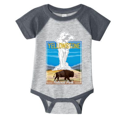 Retro Vintage Yellowstone National Park Infant Baby Jersey Bodysuit