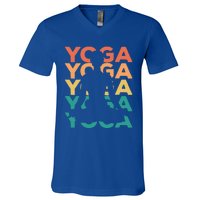 Retro Vintage Yoga Gift For Yogis Gift V-Neck T-Shirt