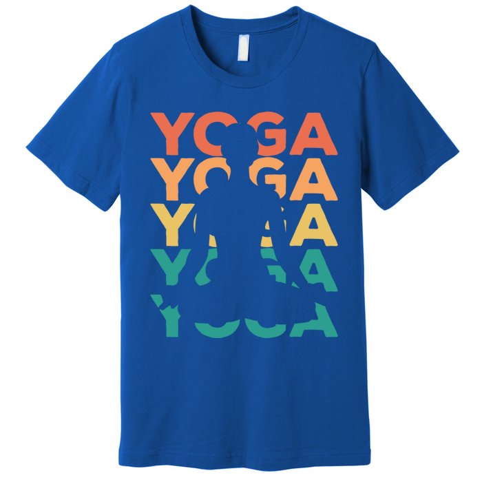 Retro Vintage Yoga Gift For Yogis Gift Premium T-Shirt