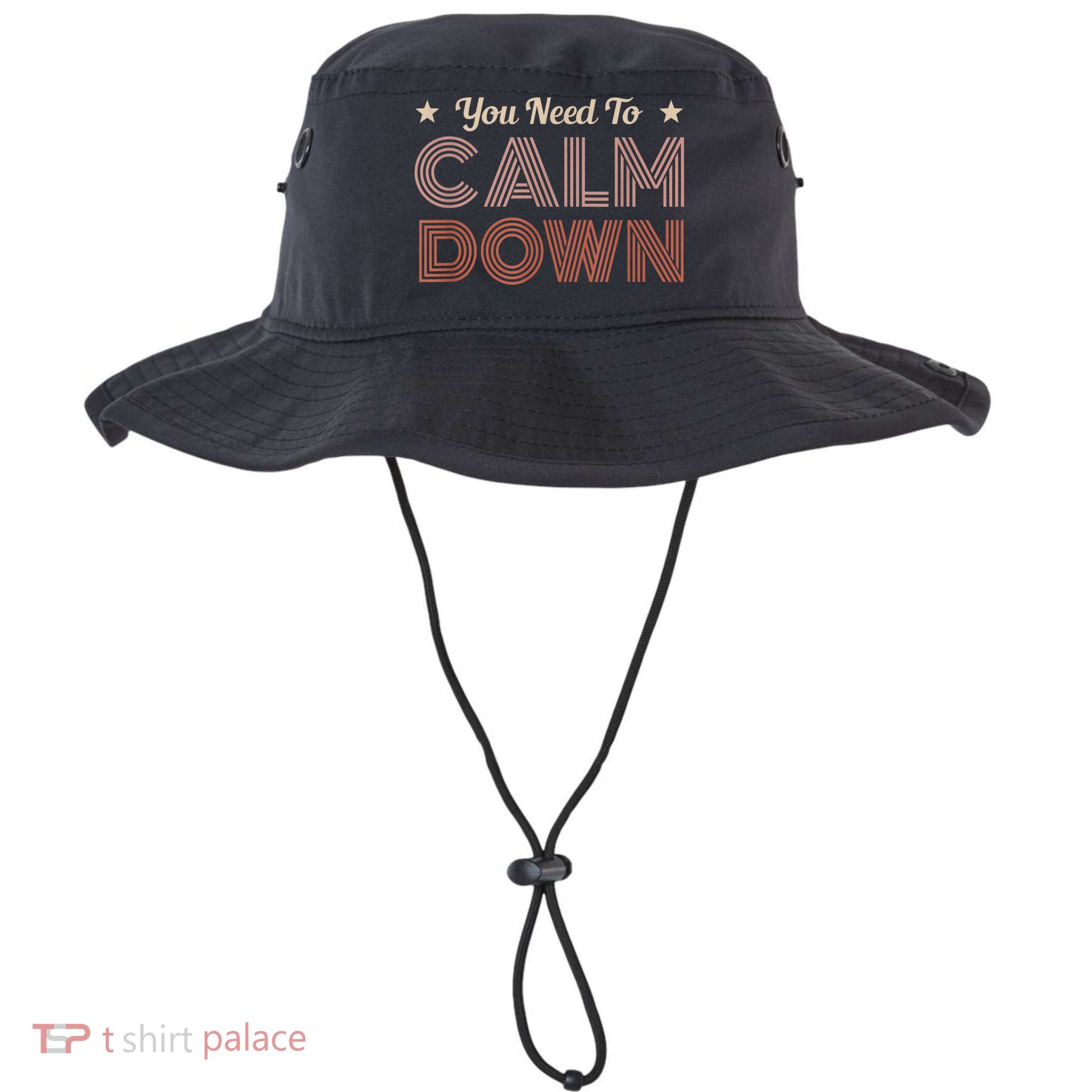 Retro Vintage You Need To Calm Down Funny Quotes Bucket Hat
