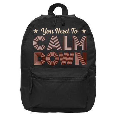 Retro Vintage You Need To Calm Down Funny Quotes 16 in Basic Backpack