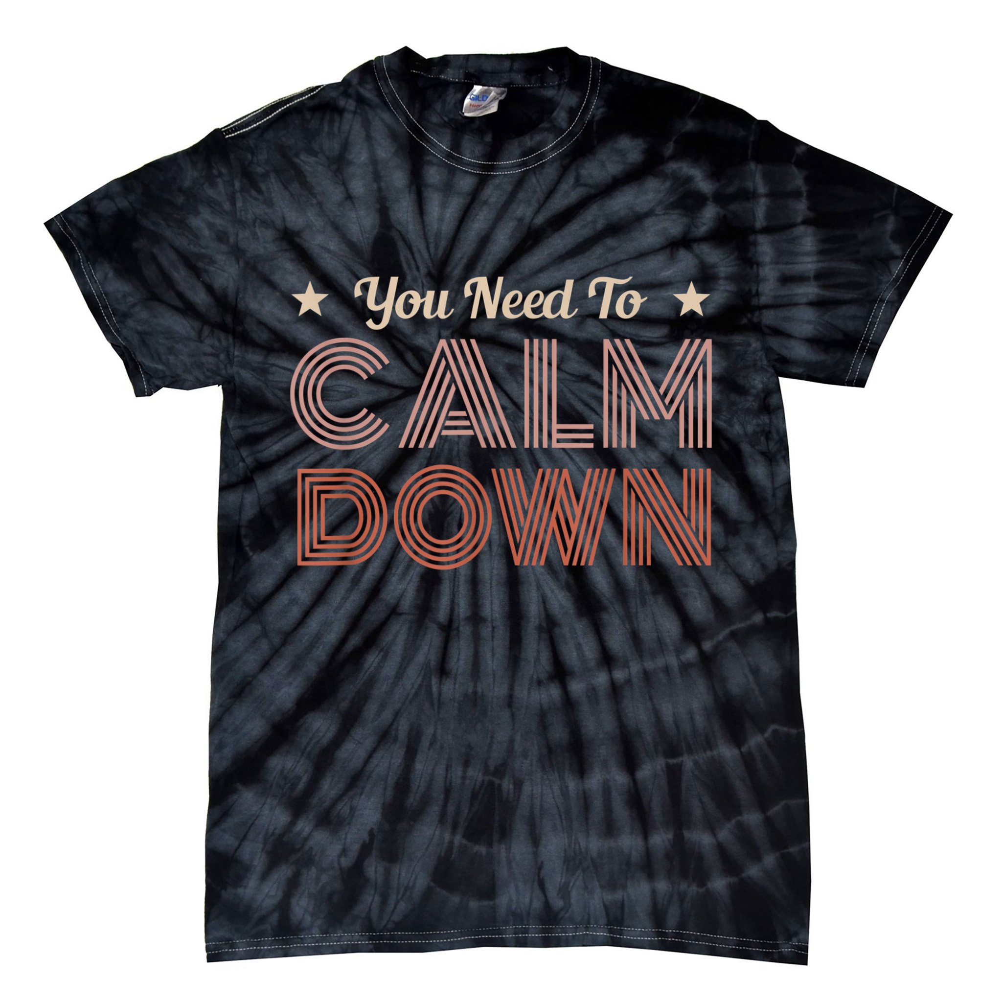 Retro Vintage You Need To Calm Down Funny Quotes Tie-Dye T-Shirt