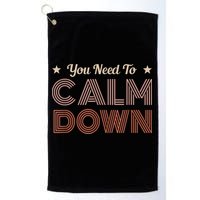 Retro Vintage You Need To Calm Down Funny Quotes Golf Towel