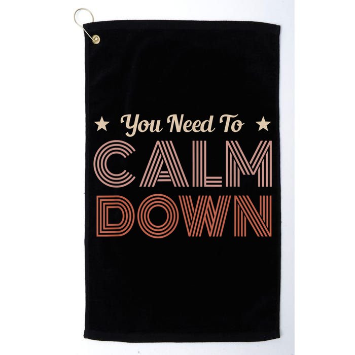 Retro Vintage You Need To Calm Down Funny Quotes Golf Towel