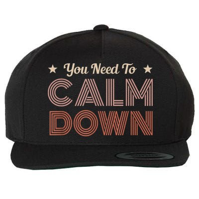 Retro Vintage You Need To Calm Down Funny Quotes Wool Snapback Cap