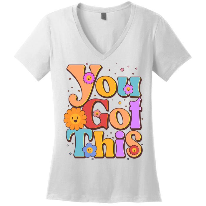Retro Vintage You Got This Women's V-Neck T-Shirt
