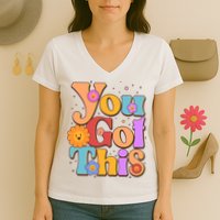 Retro Vintage You Got This Women's V-Neck T-Shirt