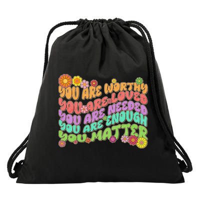 Retro Vintage You Are Worthy You Matter Drawstring Bag