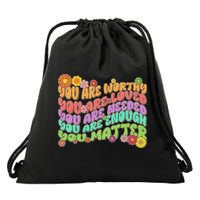 Retro Vintage You Are Worthy You Matter Drawstring Bag