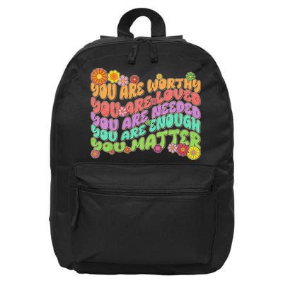 Retro Vintage You Are Worthy You Matter 16 in Basic Backpack