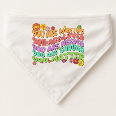 Retro Vintage You Are Worthy You Matter USA-Made Doggie Bandana