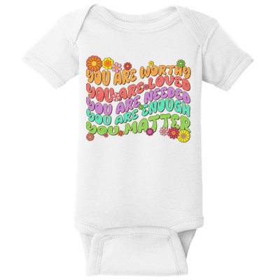Retro Vintage You Are Worthy You Matter Baby Bodysuit