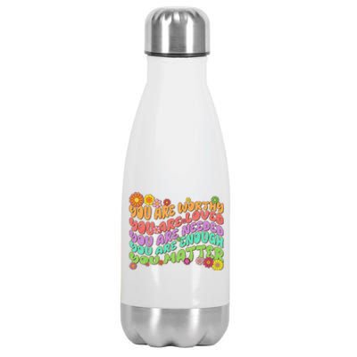 Retro Vintage You Are Worthy You Matter Stainless Steel Insulated Water Bottle