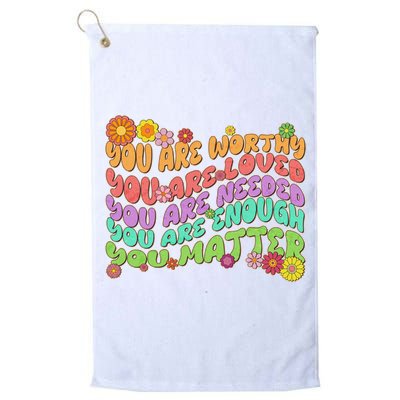 Retro Vintage You Are Worthy You Matter Golf Towel