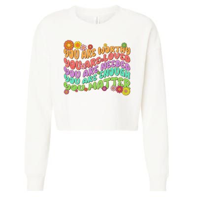 Retro Vintage You Are Worthy You Matter Cropped Pullover Crew