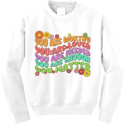 Retro Vintage You Are Worthy You Matter Kids Sweatshirt