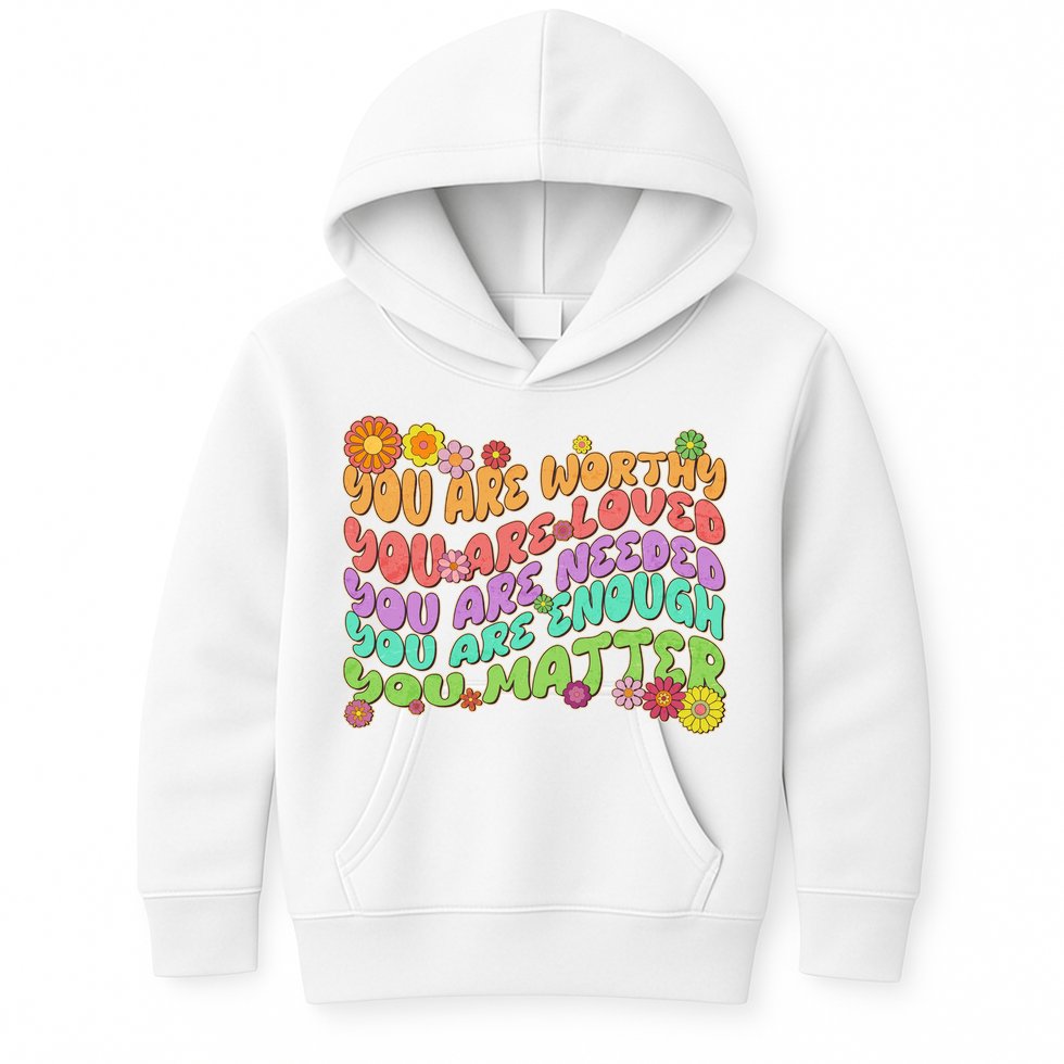 Retro Vintage You Are Worthy You Matter Kids Hoodie