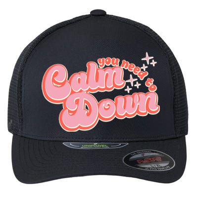 Retro Vintage You Need To Calm Down Flexfit Unipanel Trucker Cap