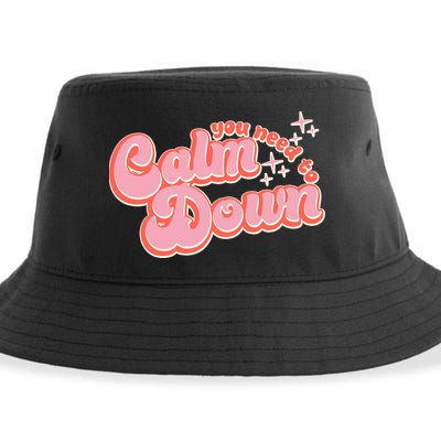Retro Vintage You Need To Calm Down Sustainable Bucket Hat