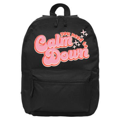 Retro Vintage You Need To Calm Down 16 in Basic Backpack