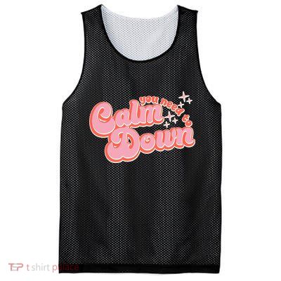 Retro Vintage You Need To Calm Down Mesh Reversible Basketball Jersey Tank