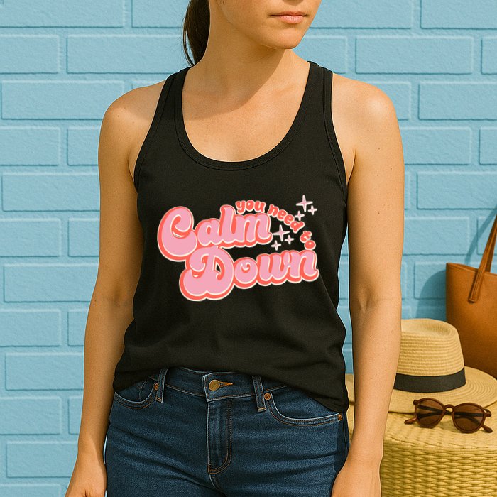 Retro Vintage You Need To Calm Down Womens Tank Top