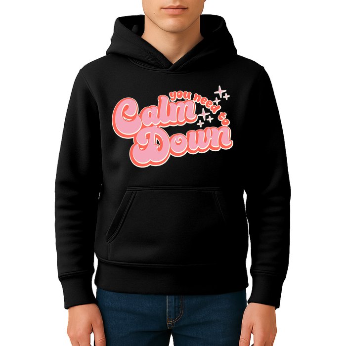 Retro Vintage You Need To Calm Down Kids Hoodie