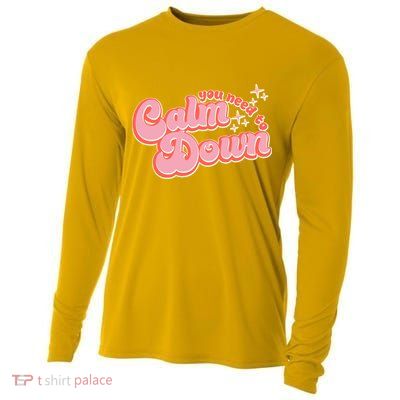 Retro Vintage You Need To Calm Down Cooling Performance Long Sleeve Crew