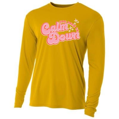 Retro Vintage You Need To Calm Down Cooling Performance Long Sleeve Crew