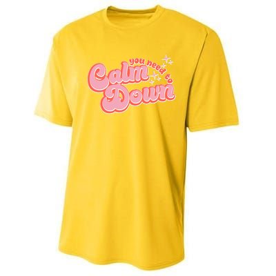 Retro Vintage You Need To Calm Down Performance Sprint T-Shirt