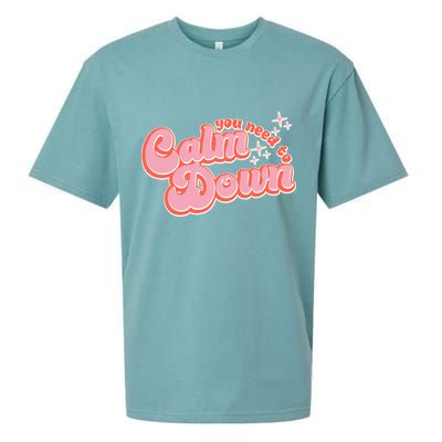 Retro Vintage You Need To Calm Down Sueded Cloud Jersey T-Shirt