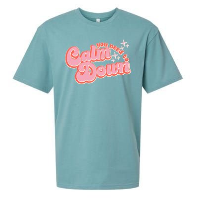 Retro Vintage You Need To Calm Down Sueded Cloud Jersey T-Shirt