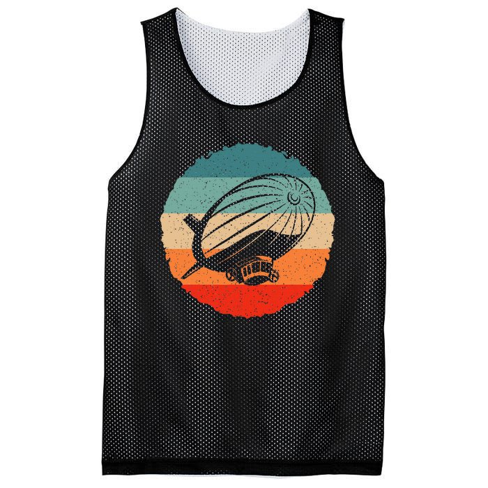 Retro Vintage Zeppelin Dirigible Airship Zepplin Lover Mesh Reversible Basketball Jersey Tank