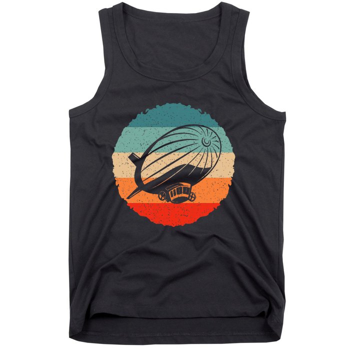 Retro Vintage Zeppelin Dirigible Airship Zepplin Lover Tank Top