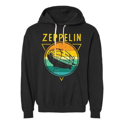 Retro Vintage Zeppelin 70s 80s Dirigible Airship Garment-Dyed Fleece Hoodie