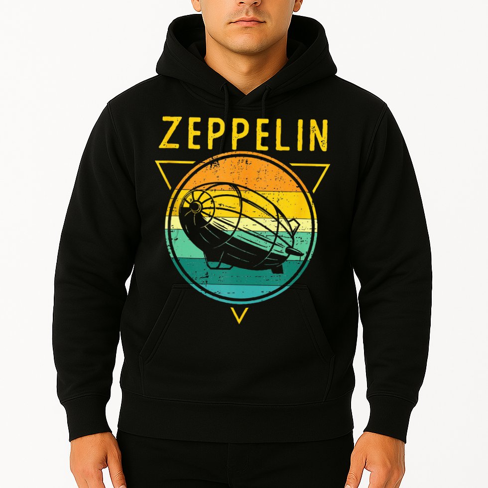Retro Vintage Zeppelin 70s 80s Dirigible Airship Hoodie