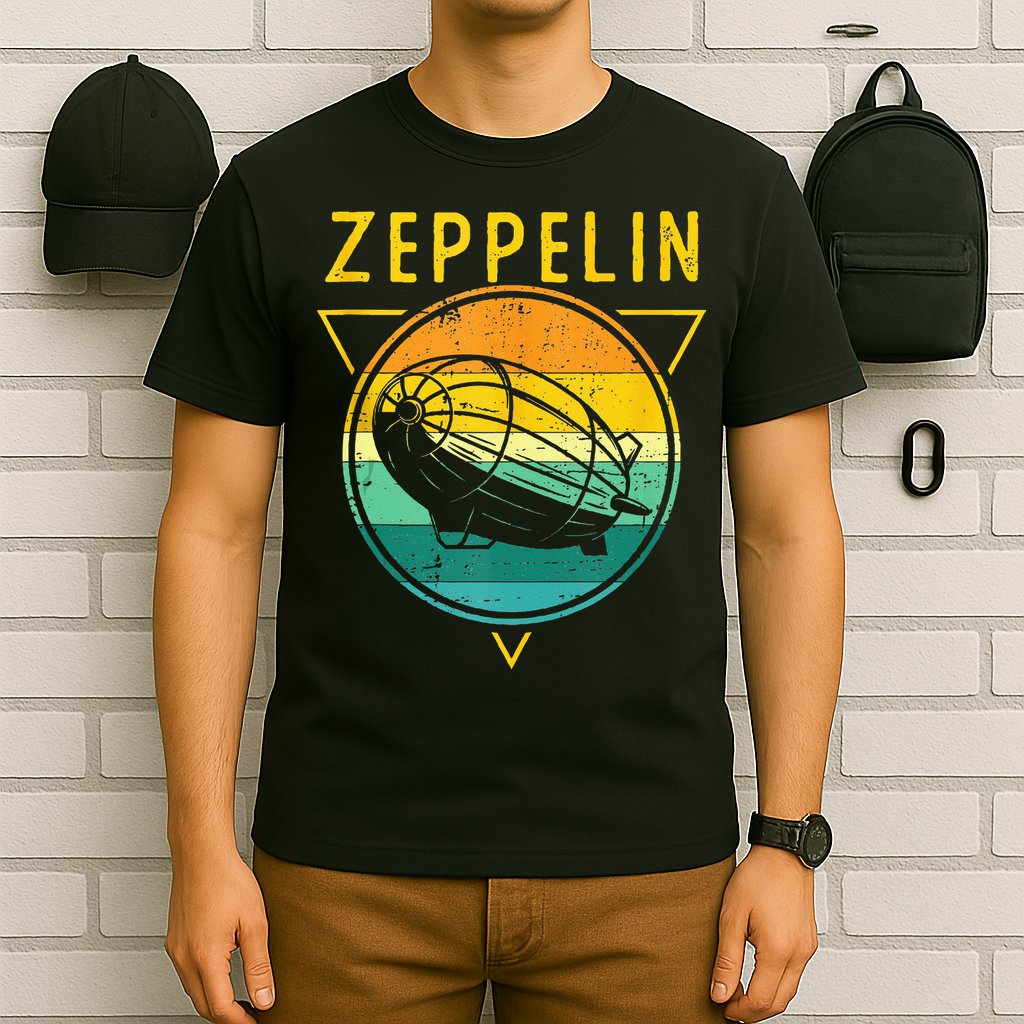 Retro Vintage Zeppelin 70s 80s Dirigible Airship T-Shirt